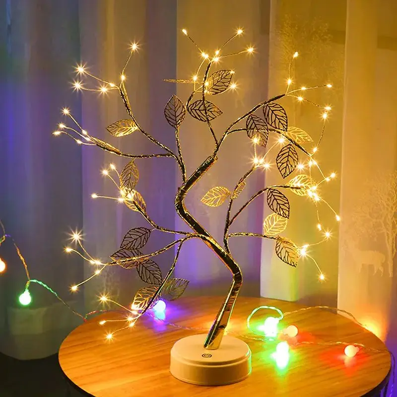 New LED Tabletop Bonsai Tree  DIY Artificial Tabletop Tree Lamp with Battery or USB Powered For Indoor Decoration