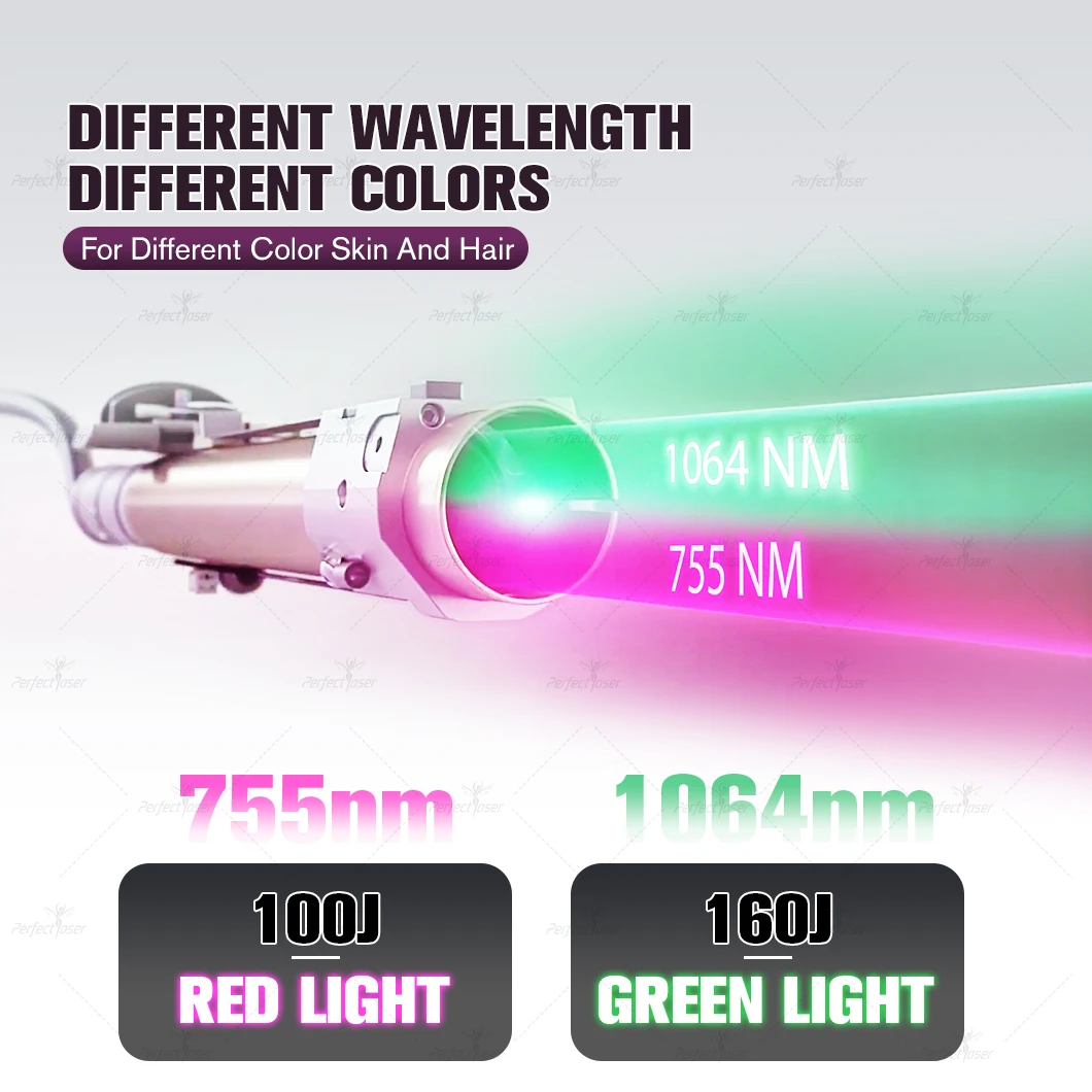 Custom new fiber alexandrite laser 755nm 1064nm nd yag long pulse laser and alex