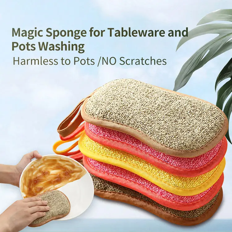 Microfiber Sponge Dishes Washing Sponge Kitchen Cleaning Sponge for Dish Clean Microfiber