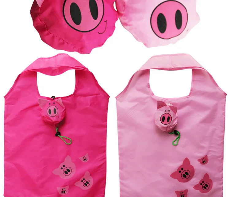 Eco-friendly Polyester custom logo Strawberry Shaped Fruit Folded polyester shopper bag