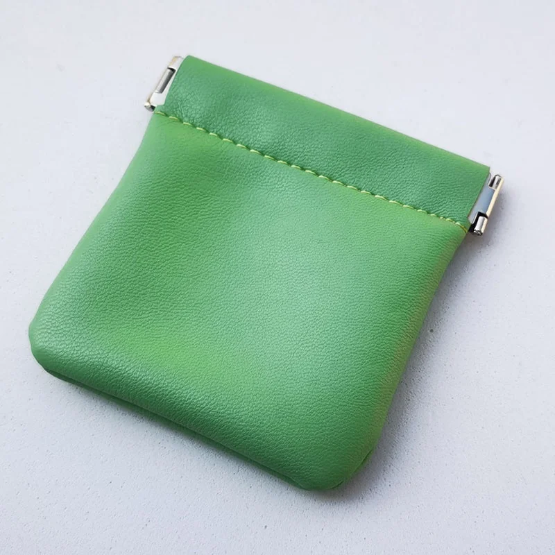 Environmental Leather Squeeze Change Mini Coin Purse Pouch Earphone Money Holder Bag