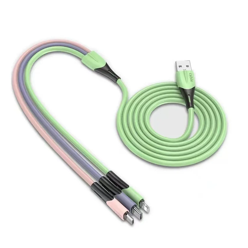  data cables 3 in 1 charging cable micro usb type c fast iphone charger magnetic wire Android ios for