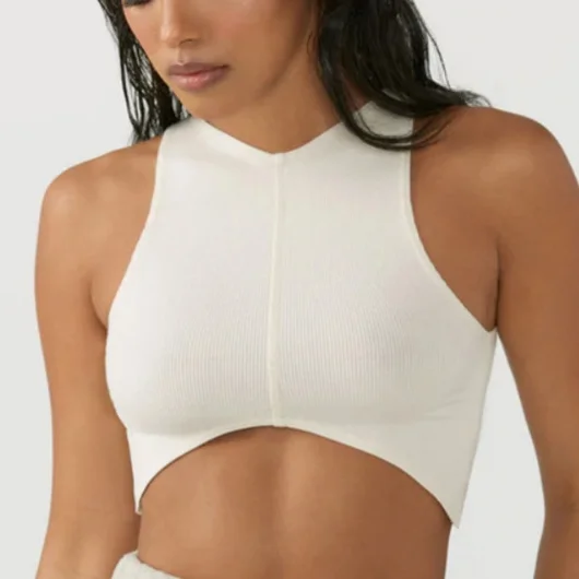 Custom Sleeveless U-neck Slim Version Chest Strap Design Hollowed Out Womens Tank Tops Sports Fitness Exercise Yoga