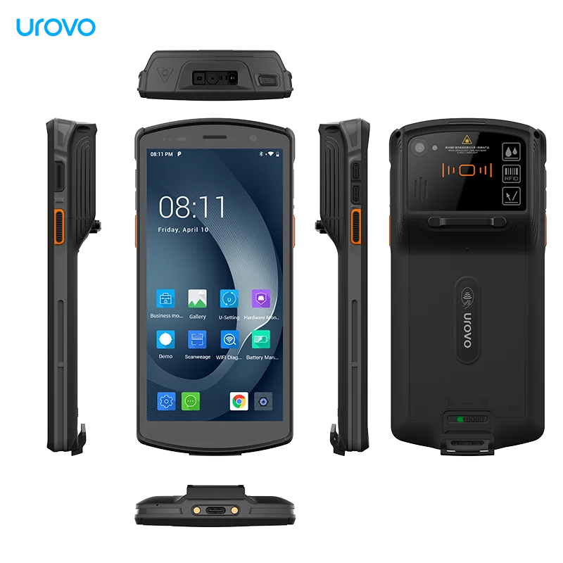 UROVO DT50D handheld pda devices terminal uhf rfid nfc 5.7 Inch Screen  Handheld 4GB RAM 1d/2d Barcode Scanner Mobile Computer
