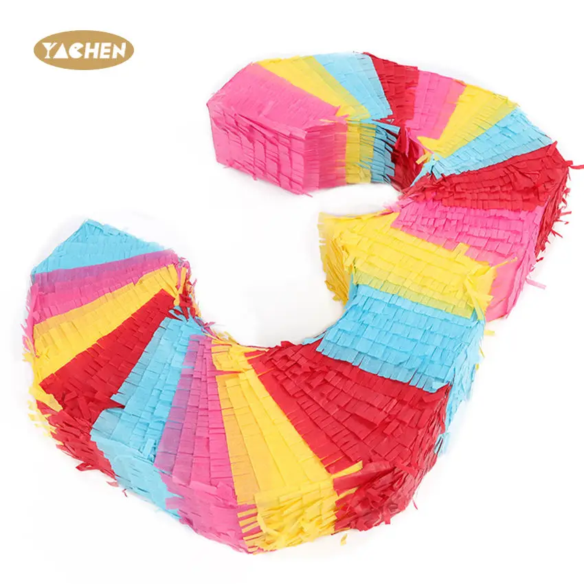 YACHEN Wholesale Custom Colorful Number 3 Rainbow Pinata Toys for Kids Birthday Party Decorations Small Pinatas