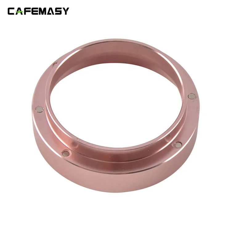 New Aluminum 58mm Coffee Powder Container Potrafilter Funnel Rose Gold  Dosing Ring For Espresso Barista