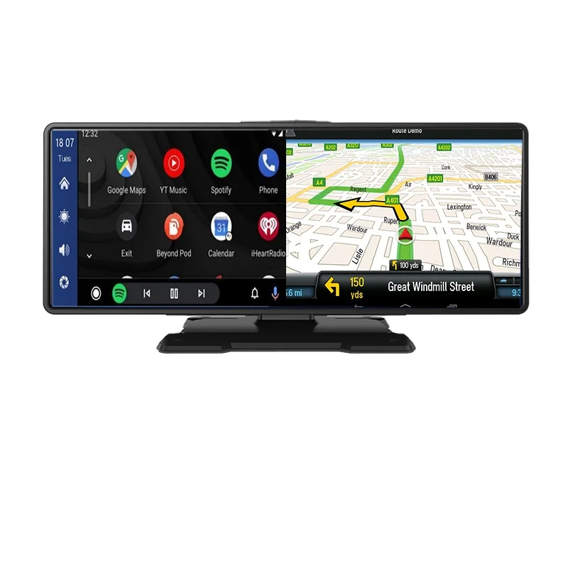 Wireless CarPlay & Wireless Android Auto Car Stereo BT with Dash Cam 10.26 Inch HD Touchscreen Display FM Transmitter