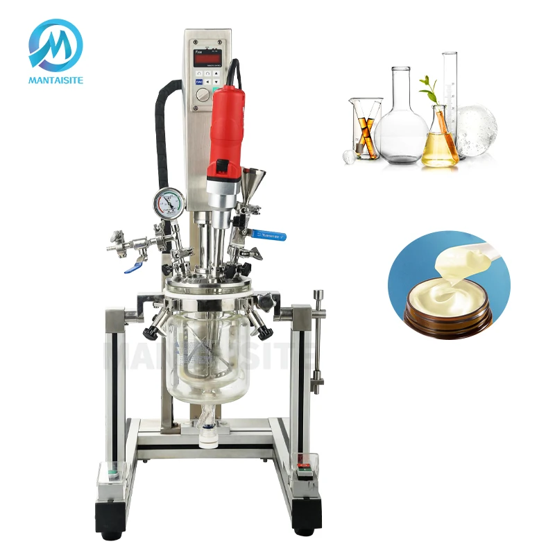 1L 2L 5L 10L Small Capacity Emulsifier Machine Laboratory Vacuum Homogenizer for Cosmetic Cream Body Lotion Making Machine