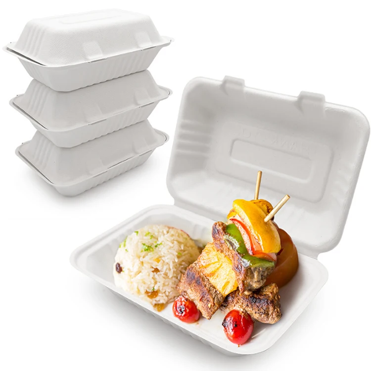 to go containers food disposable food grade sugarcane box airline food container set