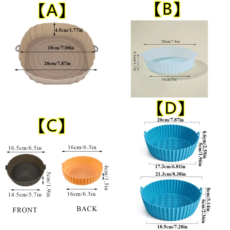 2Pcs Ninja Dual Square Liner Fryers Silicona Baking Reusable Liners No Stick Air Fryer Silicone Pot