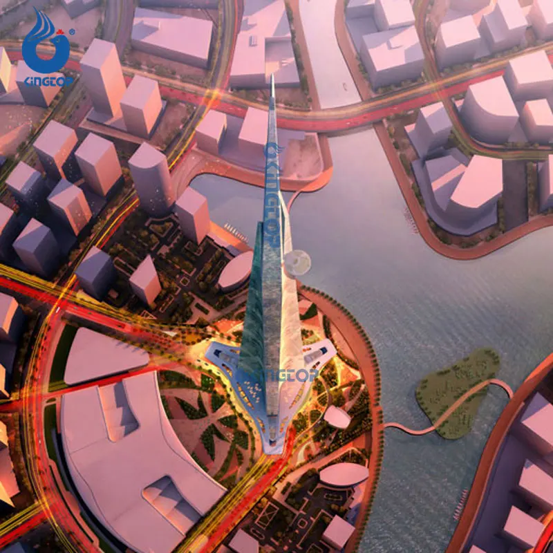 Custom Kingdom Tower Dubai Tallest Tower 3D Desktop Decoration Dubai World Renowned Architecture Jeddah Tower Creative Gift