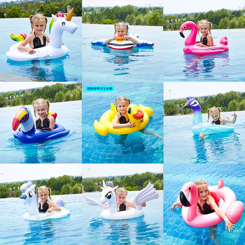 Custom OEM Logo Unicorn PVC Inflatable Kids Children Out Door Swimming Pool Child Inflatable Toy Floating Set
