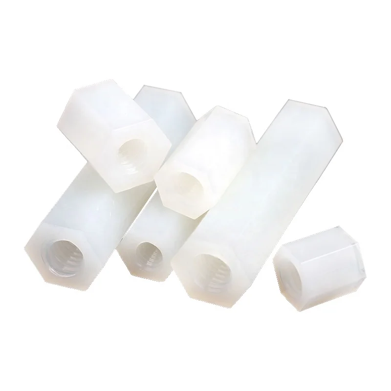 In Stock M2 M2.5 M3 M4 Black White Plastic Nylon Pa66 Hex Female Female Thread Plastic Nylon Spacer Standoff