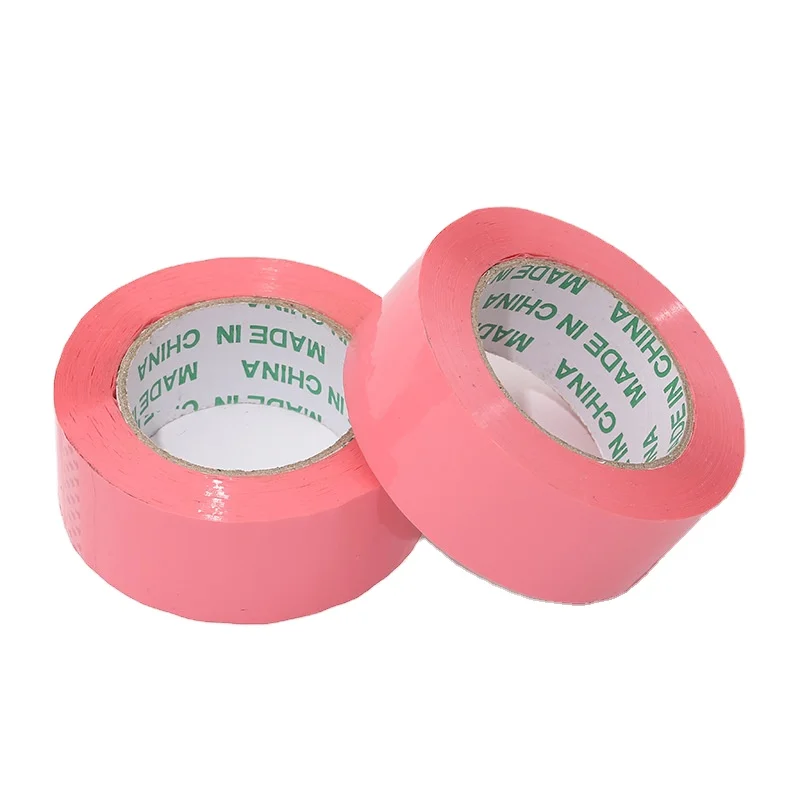 Shipping Packing Tape Eco-friendly Single Side Customized OEM Colored Pink Waterproof Acrylic Bopp Carton Sealing Tape 100m