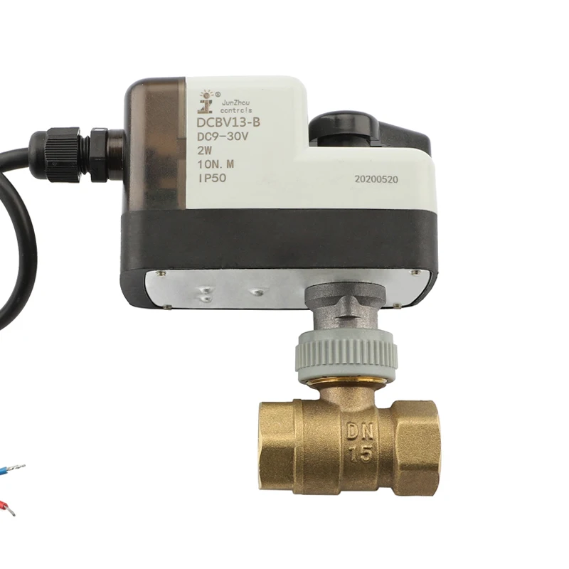 Customizable DN15 Brass Two-Way Ball Valve with DC12V/DC24V Electric Actuator and Manual Switch Water Control OEM Support