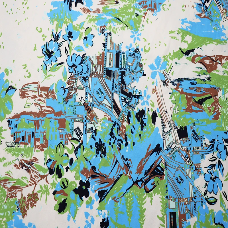 Wholesale Digital Printing Flower Style Habijabi  Viscose  Rayon Fabric For Dress