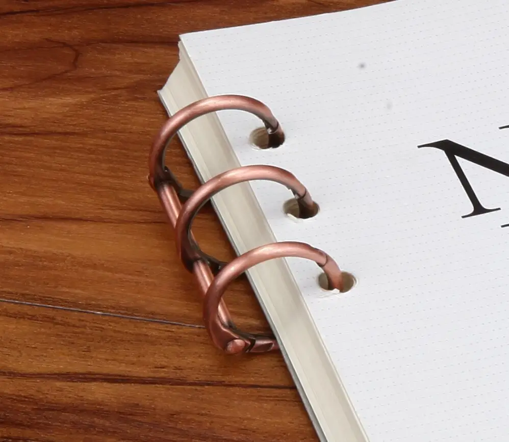Metal Plated Loose Leaf Book Binder Hinged Ring Binding Rings Nickel Desk Calendar Circle 3 rings For Card Key Album