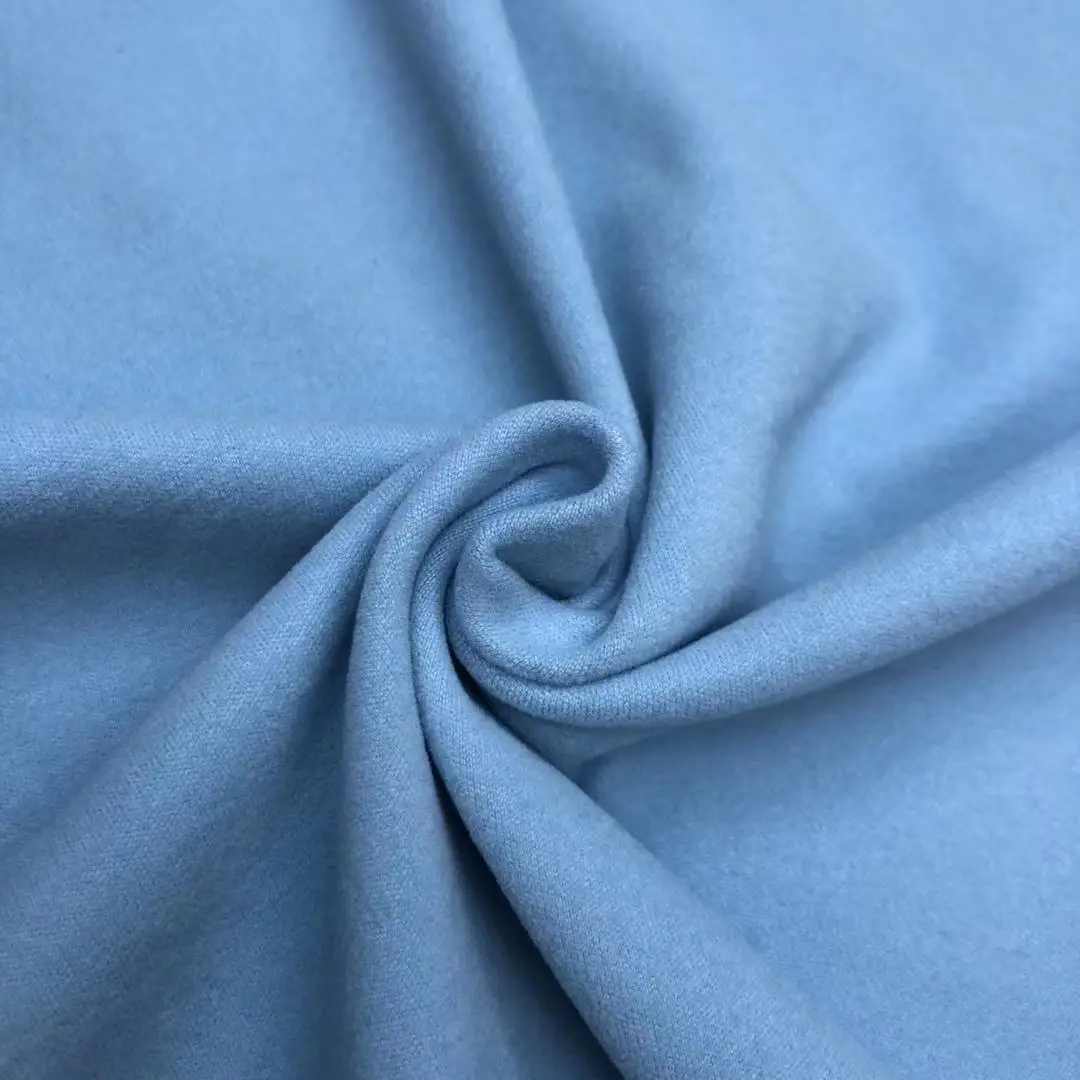 95 polyester 5 spandex elastane knitted  thermal dralon fleece fabric two side brushed