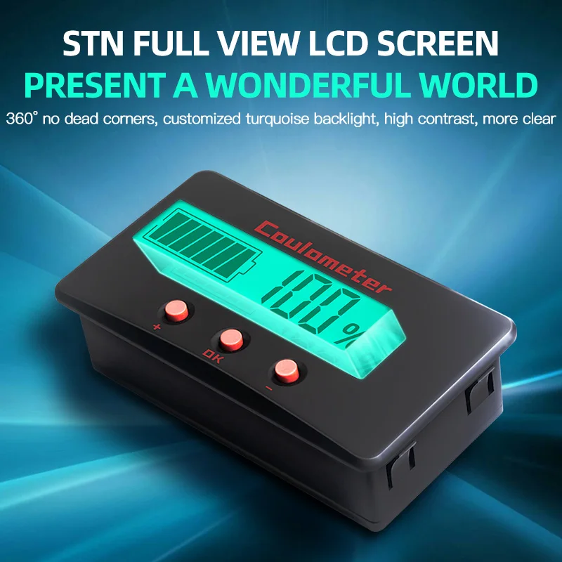 PZEM-033 Universal LCD Car Battery Tester 12V Lithium Acid Lead Battery Level Capacity Indicator Coulomb Meter 120V 50A 100A