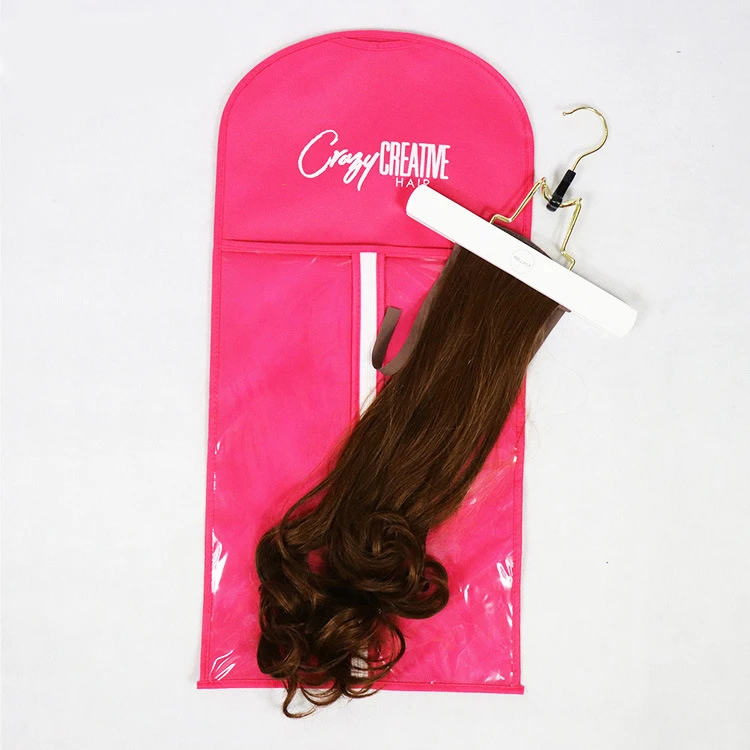 Wholesale Plastic Clear Wig Storage Hanger Bags Hair Packaging Bag Hair Extension Bag