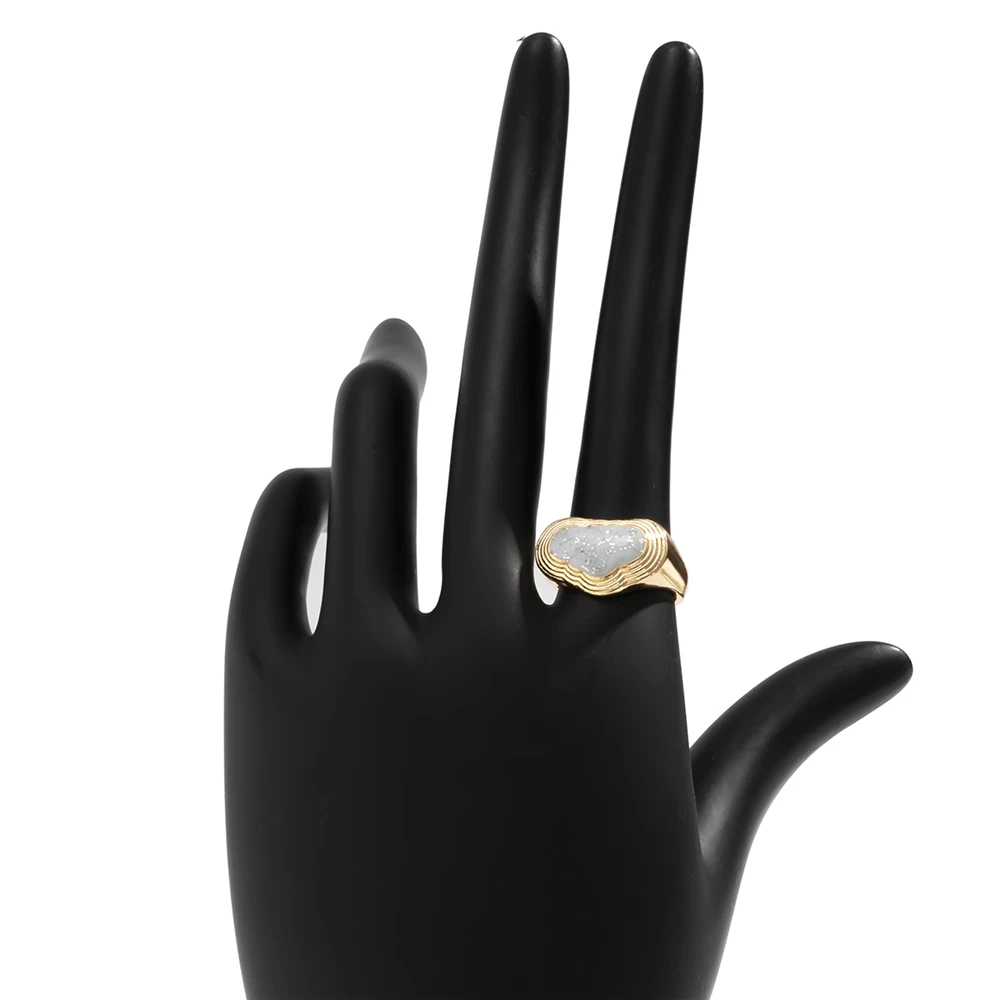 Fashion simple cloud dripping oil ring female Joker single alloy color geometric hand Ring  jewelry