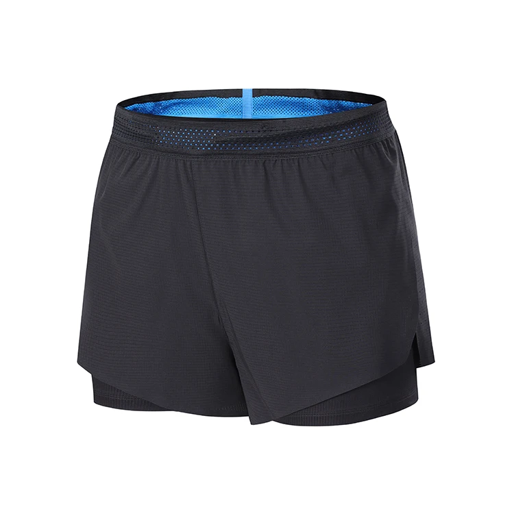 Lidong Double Layer Custom Logo Mens Gym Workout Shorts Polyester Spandex Mens Short Joggers Women Soft Casual Pants Plain