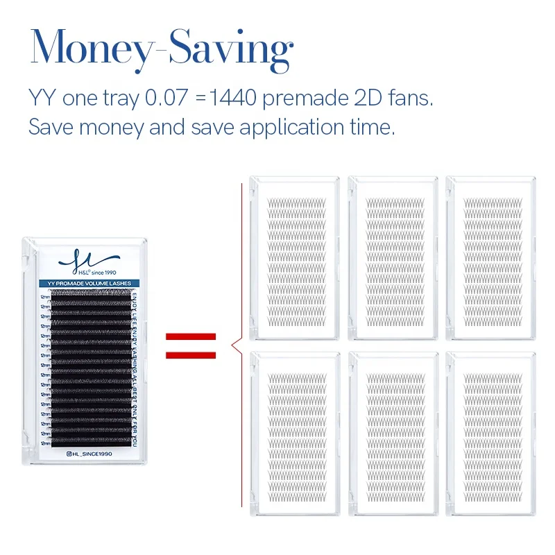 Hot-Selling YY Shaped Black Eyelashes Extensions Two Tip Lashes C/CC/D Curl  Individual Private Label Silk Eyelash Extension