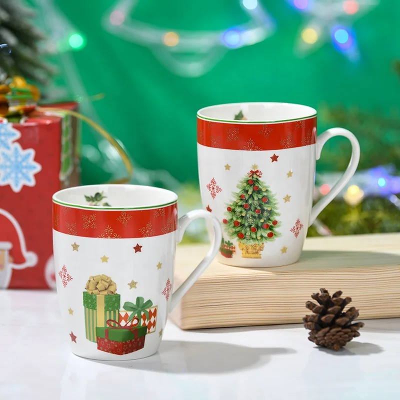 Factory supply accept custom logo Christmas cheap bulk ceramic mugs from china