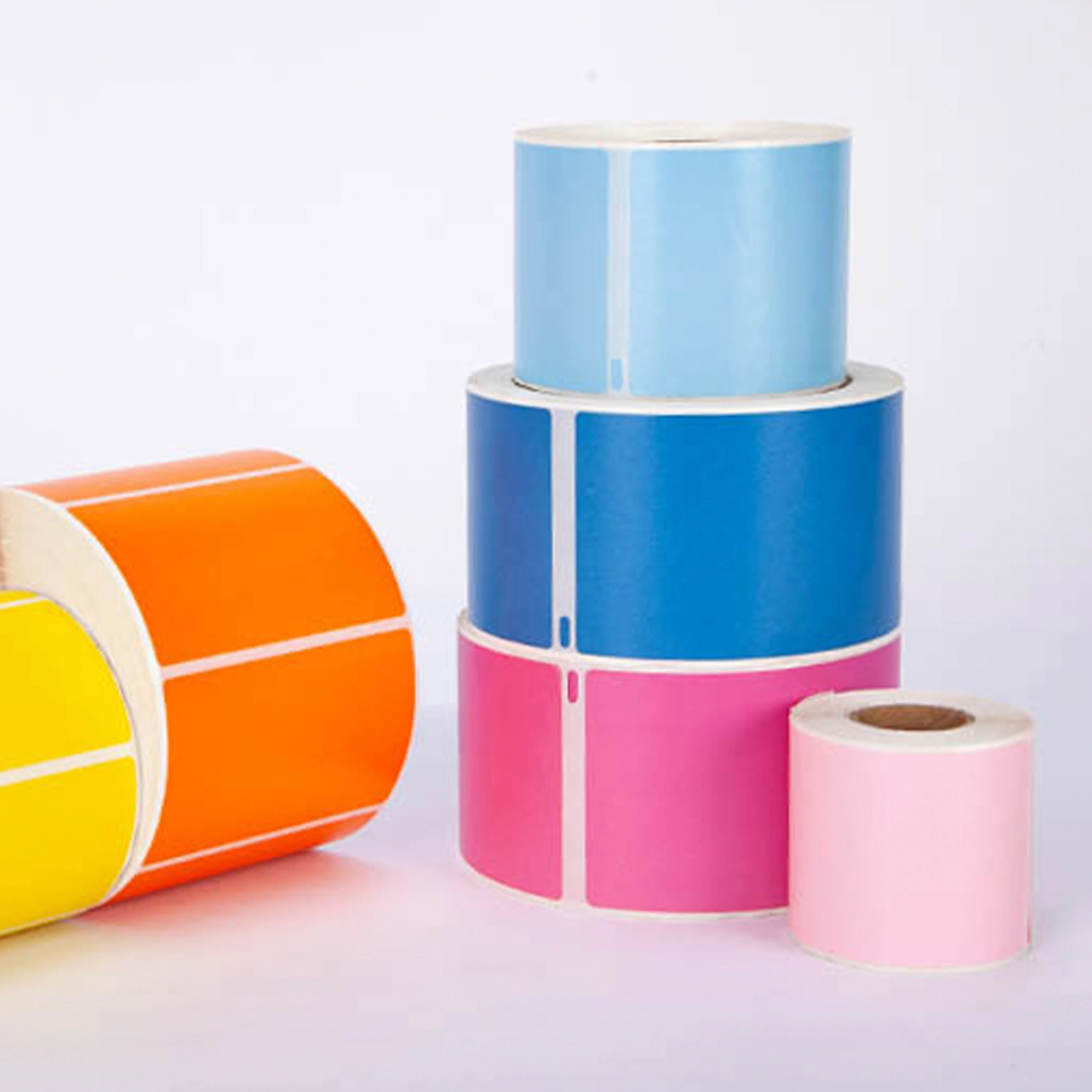 Customized Color Self Adhesive Direct Thermal Sticker Labels Shipping Sticker 4x6 Yellow Thermal Roll Label