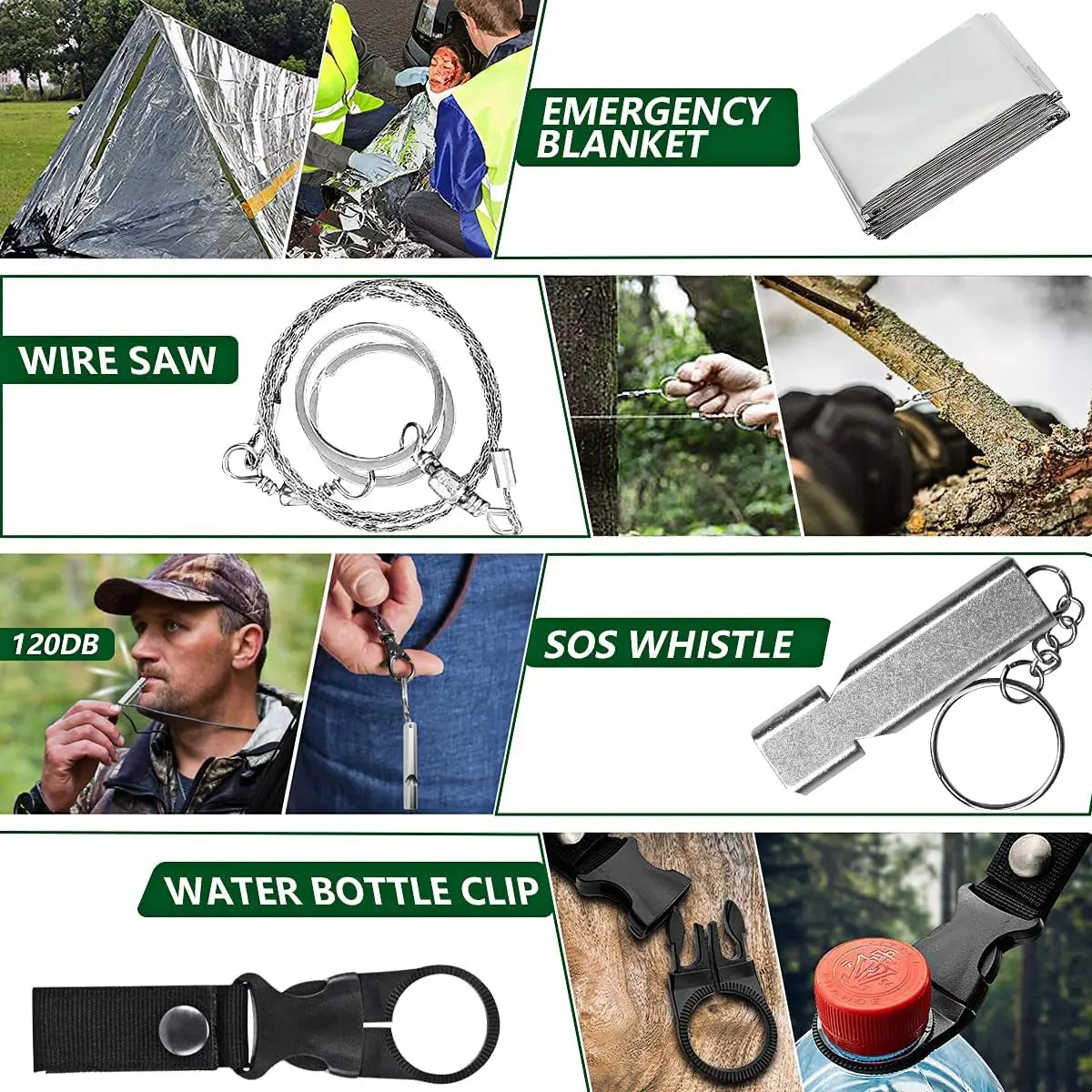 SD 14In1 Outdoor Travel Camping accessories Hiking Emergency Survival Kit First Aid equipment gear Sos Tactical Survival Kit SeT