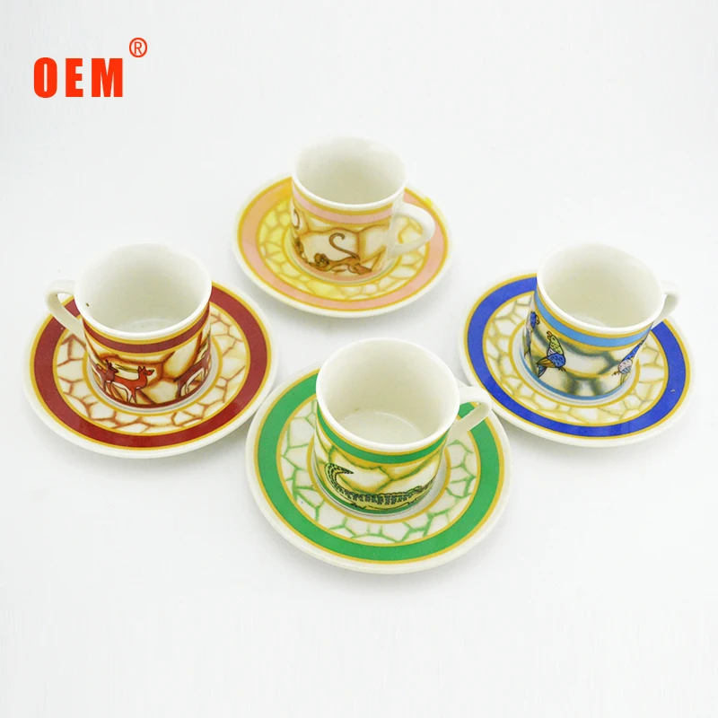Оптовая продажа красочная чашка эспрессо и блюдце фарфор turish кофейная чашка и блюдце