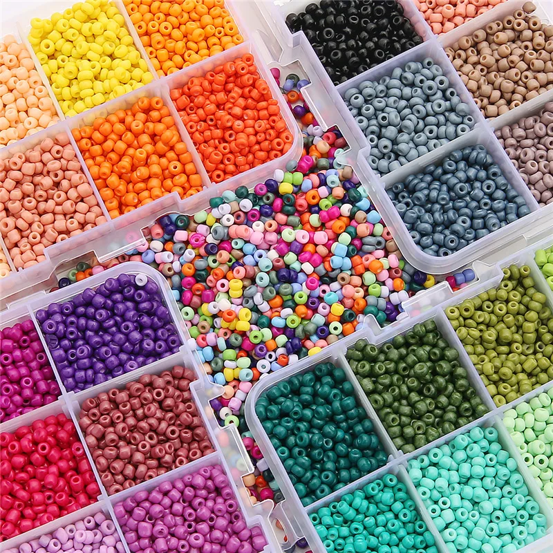 New 8 Colors 3400pcs 3mm Macaron Color Bright Glass Rice Beads for DIY Handmade Jewelry Bracelet Crystal Lampwork Glass Beads