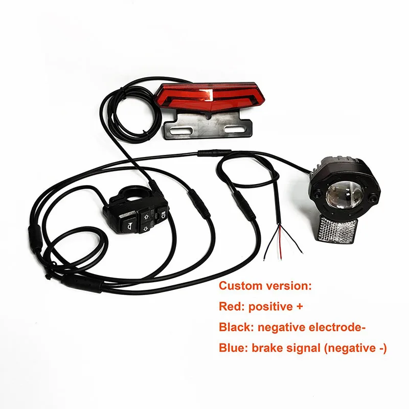 Bafang Средний двигатель bbs01 02 Электрический велосипед Водонепроницаемый провод встроенный свет комплект ebike передние и задние поворотные светодиодные фонари