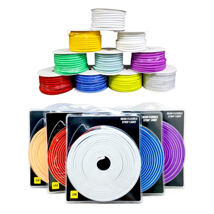1cm Cut 50 Meter Silicon Neon Dc12V Dc24V 5Mm 6Mm 8Mm Side Top View Led Neon Lights Strip Ip67 Led Neon Flex