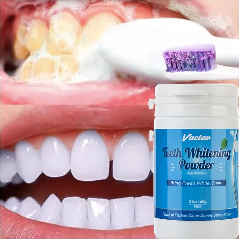 Hot Selling Private Label Natural Mint Active White Teeth Whitening Powder Dental Whitening Dental Stain Remover