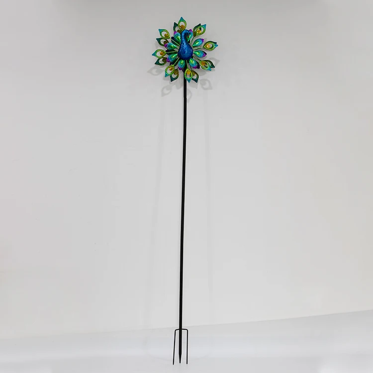 Wind Spinner Peacock Wind Sculpture Metal Windmill for Outdoor Yard Patio Lawn & Garden