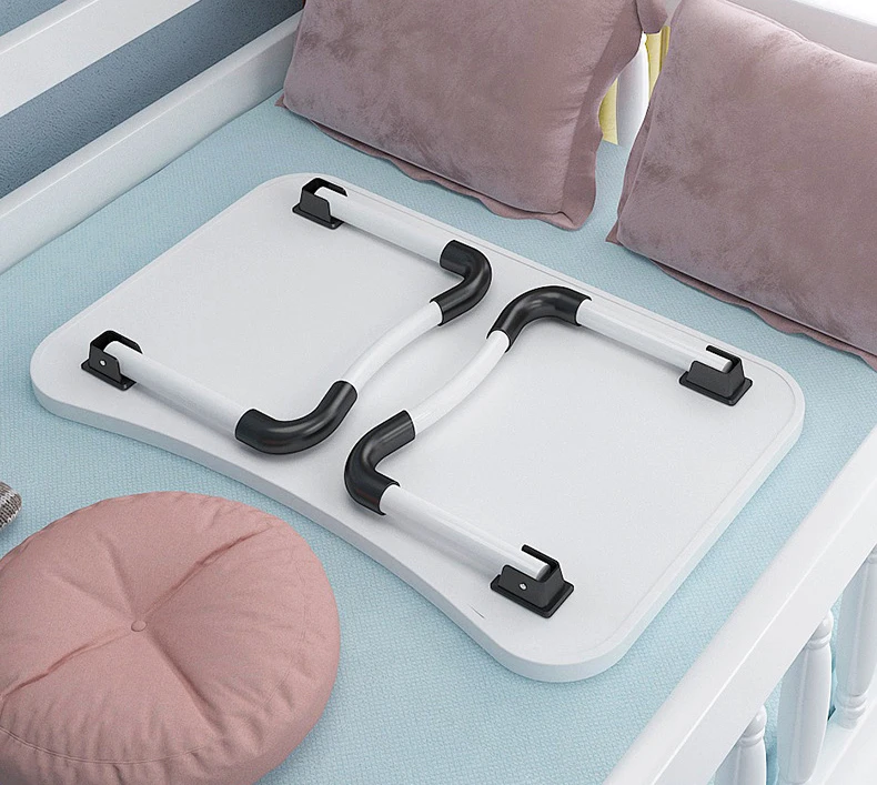 Foldable Computer Desk Simple Table Modern Study Bed Desk Laptop Table Colorful Design Folding for Home Office Plastic Wood FX