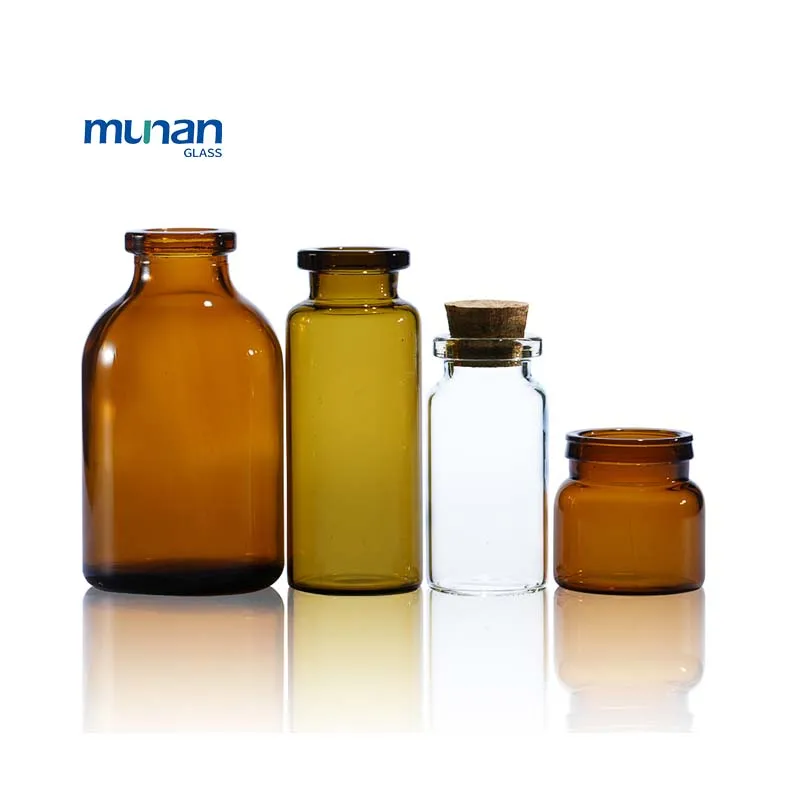 Mini Glass Bottles Clear Amber Bottles Small vial Bottles With Cork Stoppers