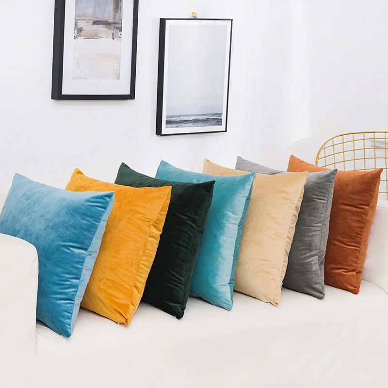 24 Colors Velvet Throw Pillow Cover 18 x 18 Green Blue Pillow Covers Luxury Cushion Cover For Sofa Home Decor
