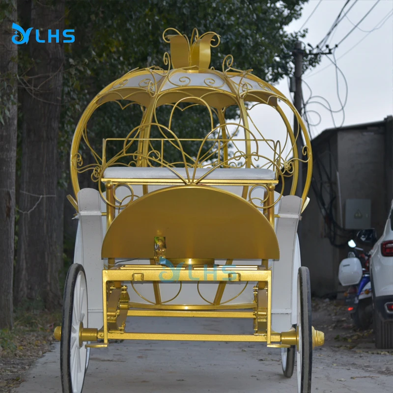 Hot sale decorative cinderella wedding carriage sightseeing horse cart  manufacturer wedding pumpkin horse carriage for sale