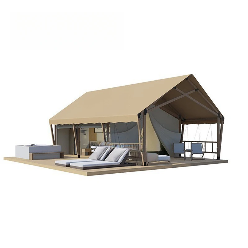 Outdoor Hotel Tent Canvas Camping Luxury Tents Hotel Resort Safari Tent With Bathroom Cabin