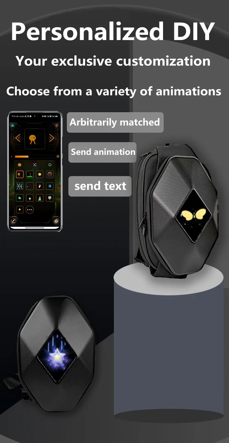 Good After Sale Service Custom Copy Your Design Awesome Fanny Pack LED Display Chest Bag for Motor bike Riders