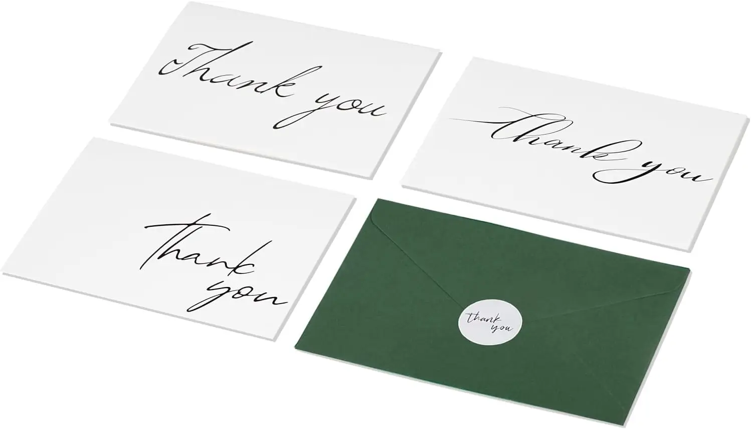 50 PK custom Thank You Cards With Green Envelopes sustainable thank you cards thank you for supporting my small business card