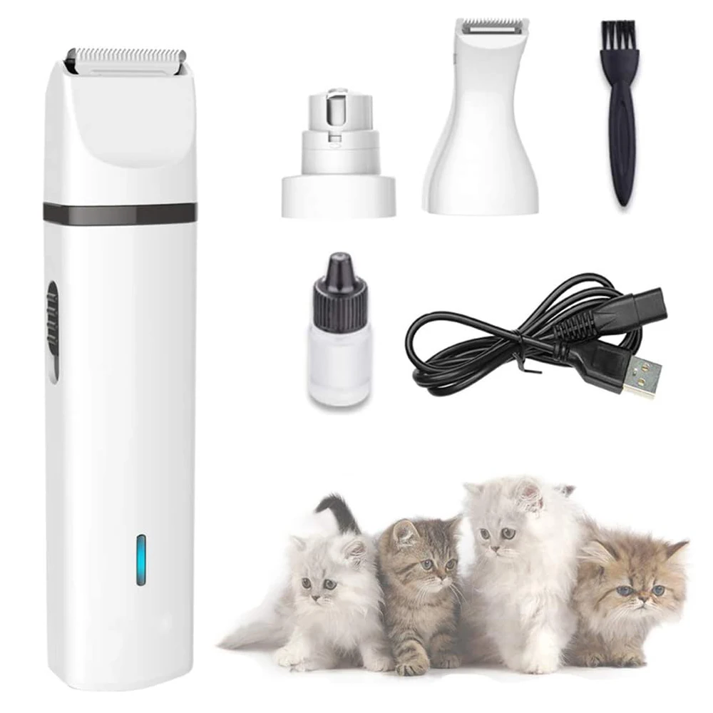 3 в 1 зубная щетка со съемной головкой для домашних животных уход за волосами с низким уровнем шума Электрическая аккумуляторная машинка для стрижки собак щипчики для ухода за когтями Grinder Pet Гриндер для ногтей.