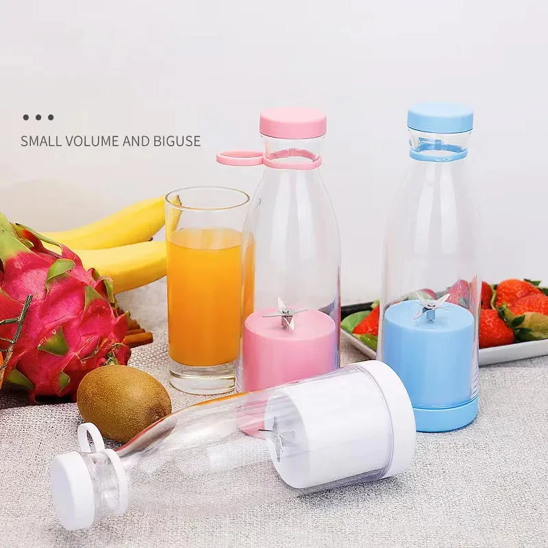 Household Six Blades Fruit Mixer Portable Juicer Blender in 3D 420ml USB Juicer Cup Plastic Multifunctional OEM Gua Push Button