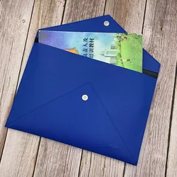Custom WaterproofA4 PU File Folder Document Bag With Button Flap For Promotion