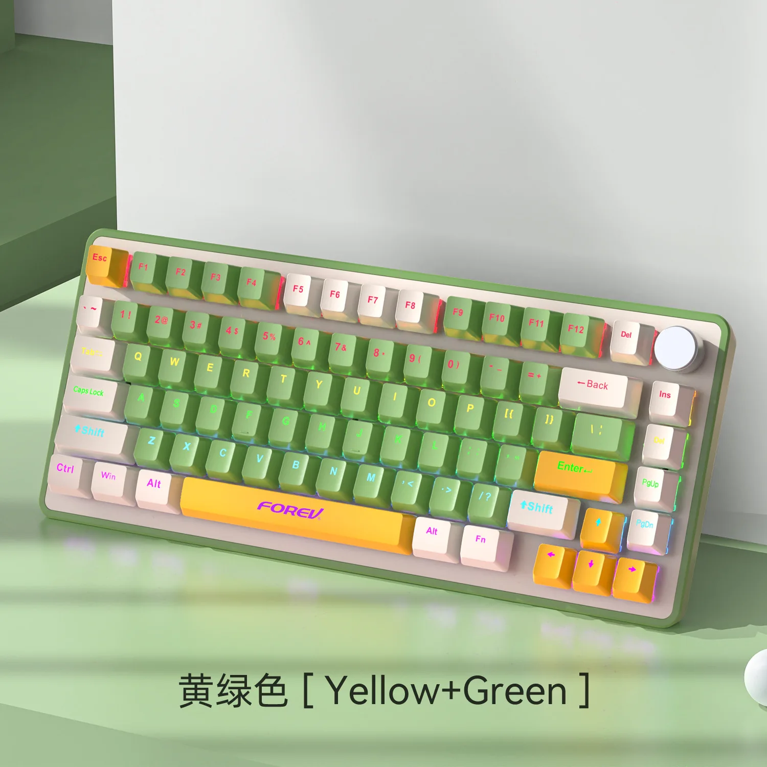 K82 wired gaming e-sports co-branded model Gasket three-mode mechanical keyboard high-value RGB knob mechanical keyboard