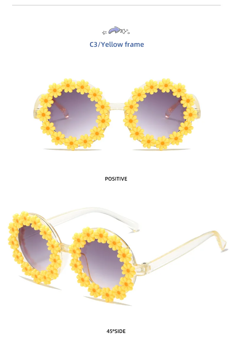 Wholesale UV400 Beautiful Daisy Party Girls Decorate Flower Sunglasses Kids Daisy Sunglasses