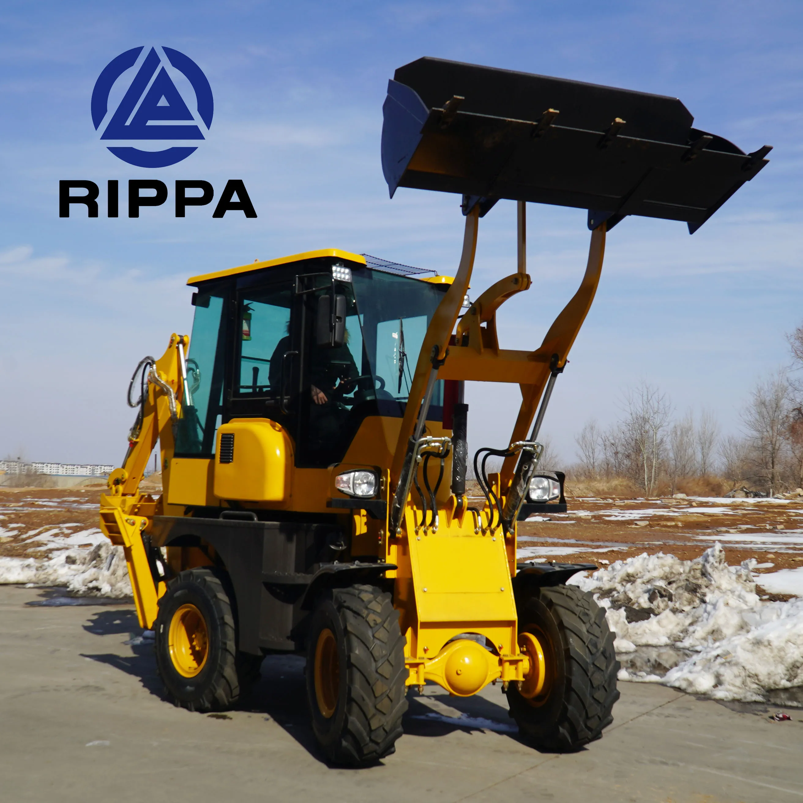 Towable 4*4 Backhoe Loader Compact Mini Backhoe Loader Tractor With Front End Loader And Backhoe