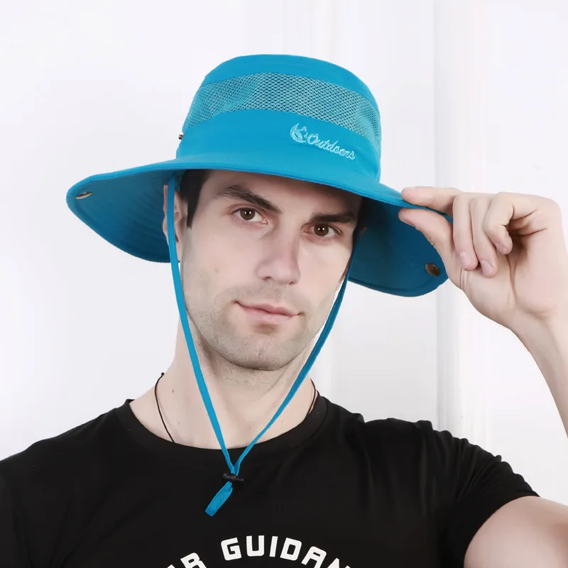 2023 New Design Bucket Hat Mesh Breathable Fisherman Hat With A Snap Fastener Be Closed Easily To Turn Into A Cowboy Hat